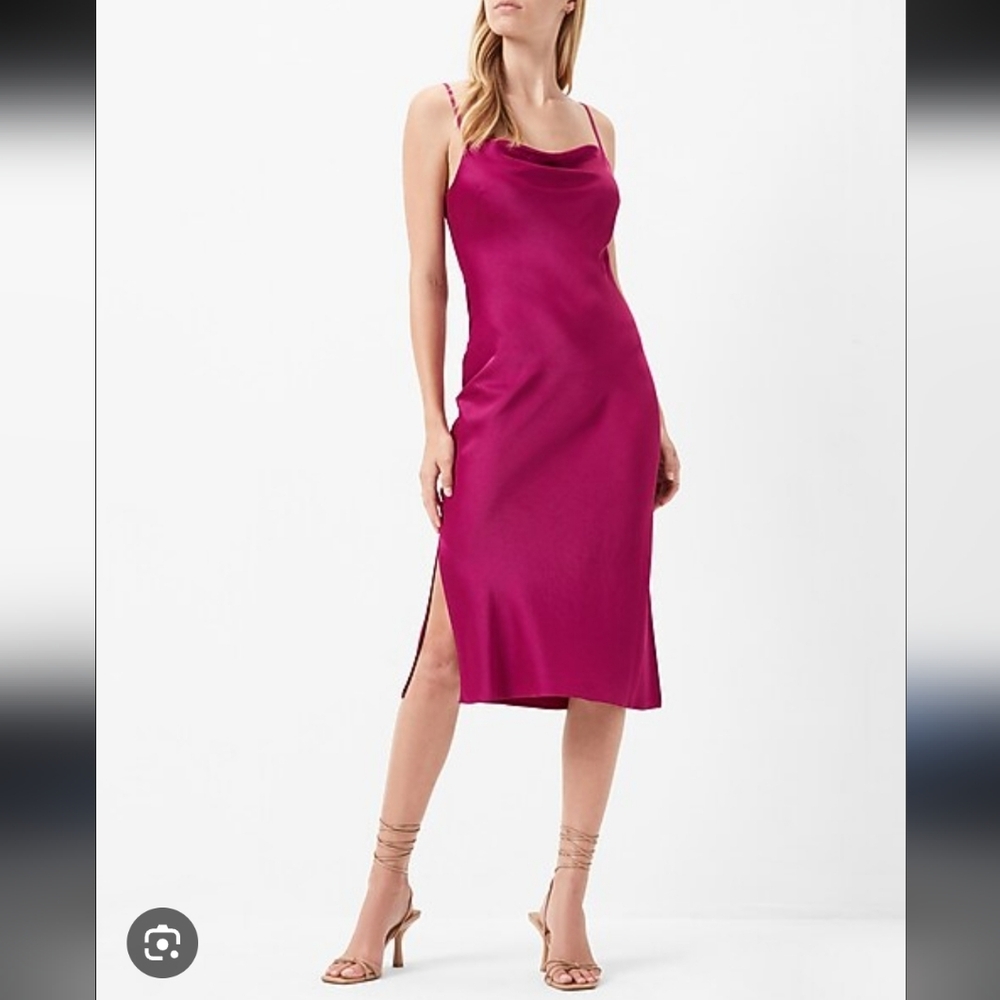 Y2K Satin Cowl Neck Slip Dress, Midi, NWT Express – Small